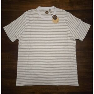 NWT Common People Boucle Texture 100% Cotton Mens Shirt XL Striped Luxe‎ Comfort